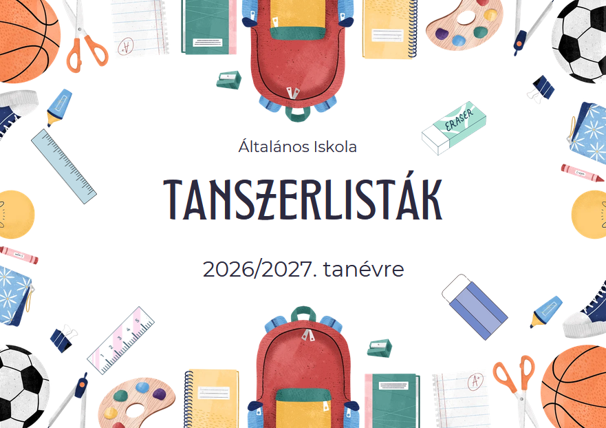 Tanszerlisták a 2026/2027. tanévre